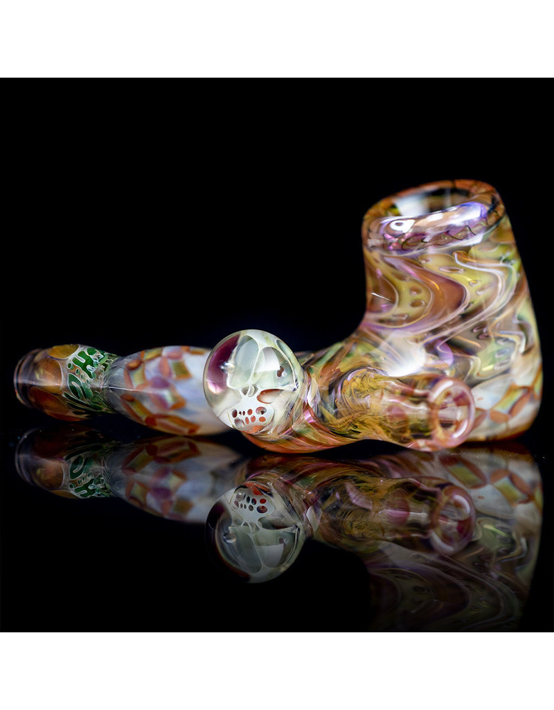 Hugh Glass Glass Pipe Dry Fume Sidecar w/ Skull Marble (A) by Hugh Glass