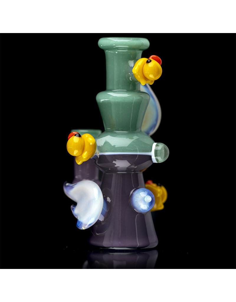 Ryno Dab Rig 10mm Aqua Mist / Wild Berry Satin & Moonstone Mini Tube by RYNO