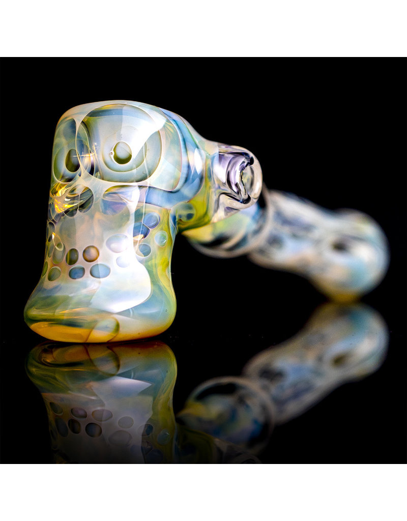 Brad Tenner Glass Pipe Dry Fume Skull Hammer (A) by BT Glass