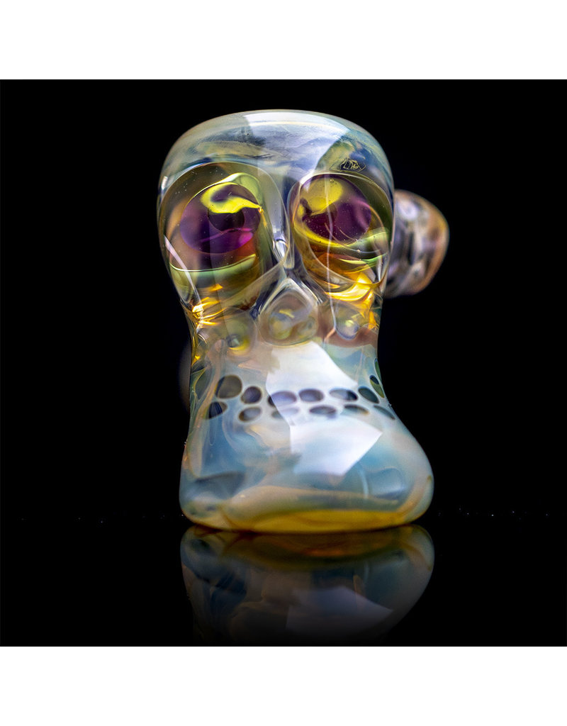 Brad Tenner Glass Pipe Dry Red Eyes Skull Hammer (J) by BT Glass