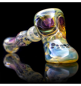 Brad Tenner SOLD Glass Pipe Dry Red Eyes Skull Hammer (J) by BT Glass