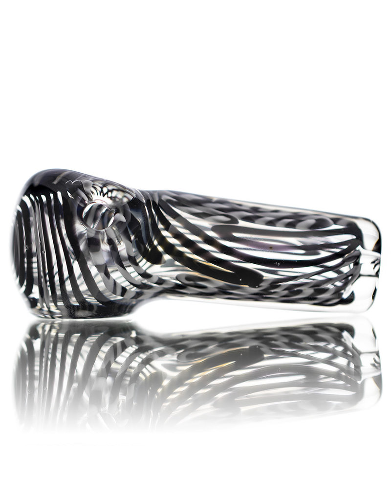 Citrus Chris Glass Dry Pipe Black White Cane over Fume I/O Thick Pipe by Chris Citrus