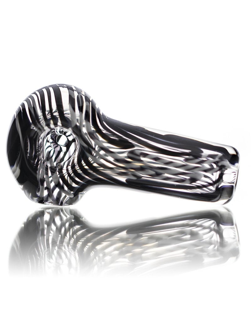 Citrus Chris Glass Dry Pipe Black White Cane over Fume I/O Thick Pipe by Chris Citrus