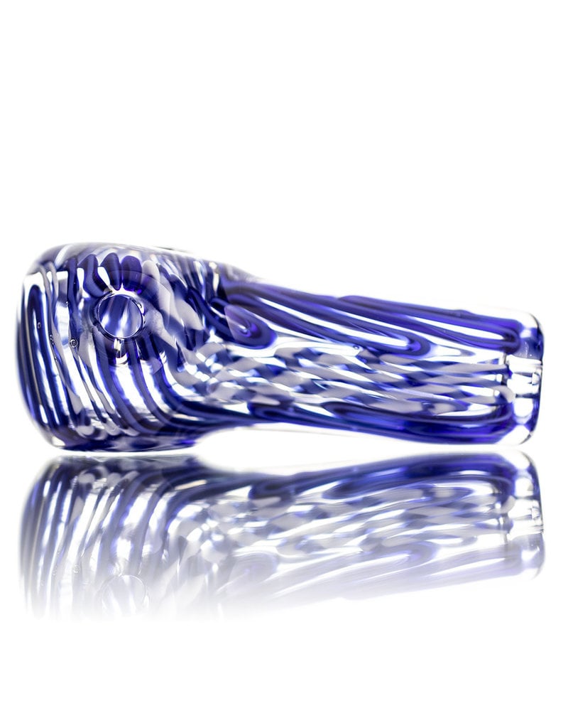 Citrus Chris Glass Dry Pipe Blue White Cane over Fume I/O Thick Pipe by Chris Citrus