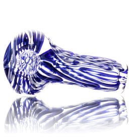 Citrus Chris Glass Dry Pipe Blue White Cane over Fume I/O Thick Pipe by Chris Citrus