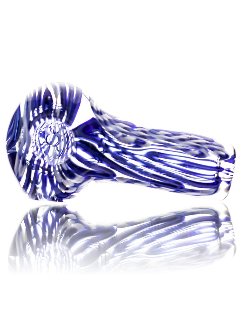 Citrus Chris Glass Dry Pipe Blue White Cane over Fume I/O Thick Pipe by Chris Citrus