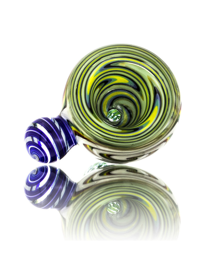 14mm UV accented Glass Bong Slide Fully Worked Slide w/ Handle Keith Engelmann (C) by Witch DR
