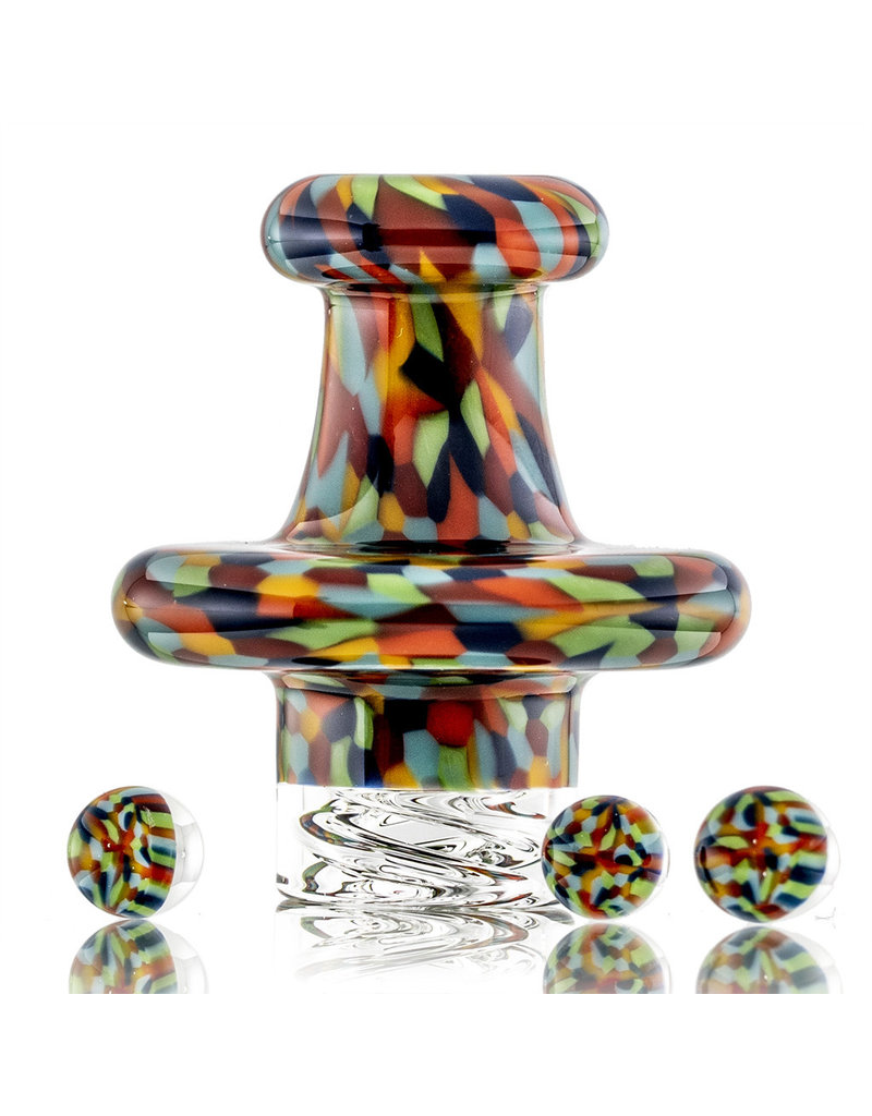 Hollinger Directional Carb Cap (B) Rainbow Tie Dye Chipstack Spinner Cap Set by Hollinger