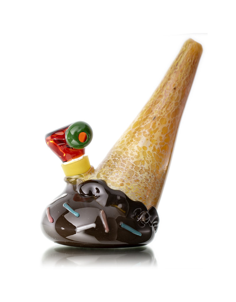 Christina Cody Glass Bubbler Water Pipe Chocolate Ice Cream Cone by Christina Cody