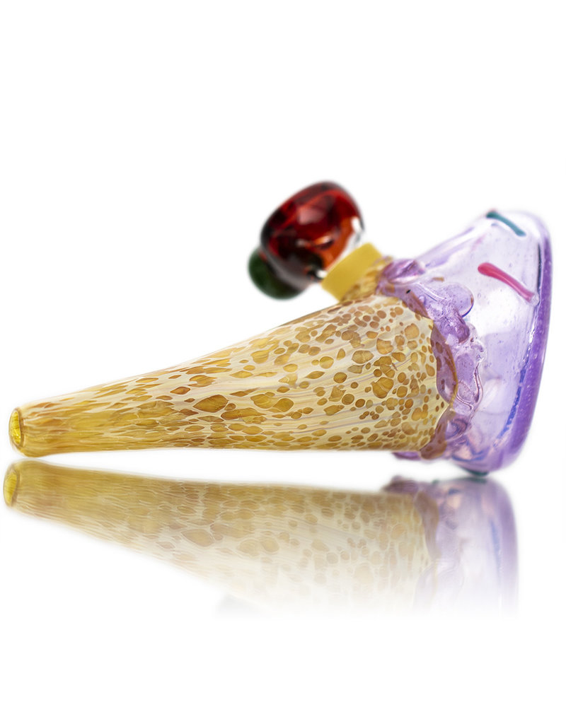 Christina Cody Glass Bubbler Water Pipe Purple Haze Ice Cream Cone by Christina Cody