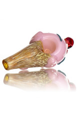 Christina Cody Glass Pendant STRAWBERRY Ice Cream Cone Spoon Dry Pipe by Christina Cody