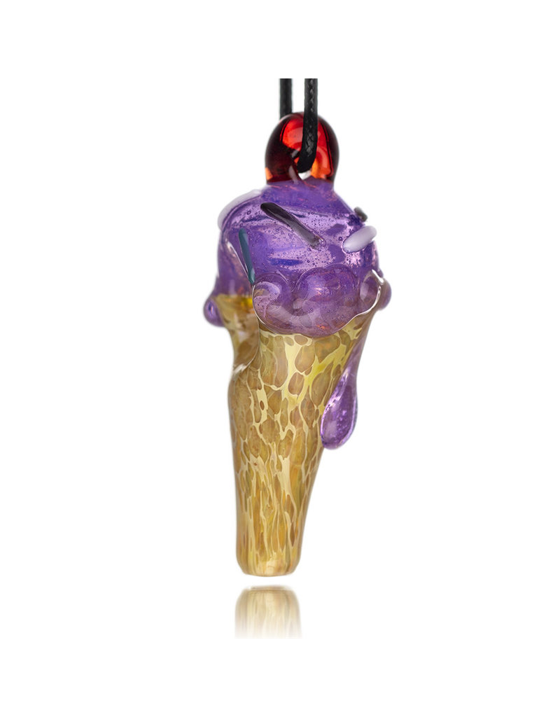 Christina Cody Glass Pendant PURPLE HAZE Ice Cream Cone Spoon Dry Pipe by Christina Cody