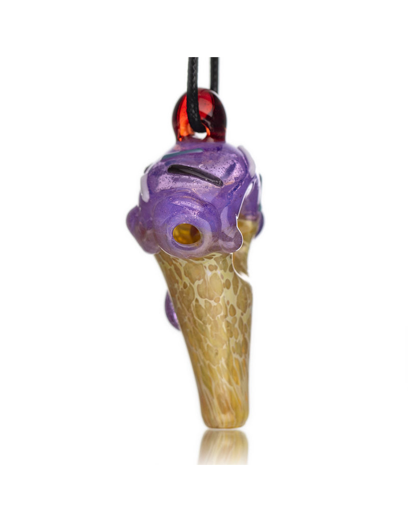 Christina Cody Glass Pendant PURPLE HAZE Ice Cream Cone Spoon Dry Pipe by Christina Cody