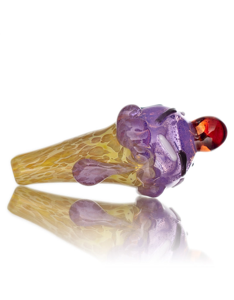 Christina Cody Glass Pendant PURPLE HAZE Ice Cream Cone Spoon Dry Pipe by Christina Cody