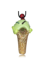 Christina Cody Glass Pendant MINT Ice Cream Cone Spoon Dry Pipe by Christina Cody