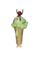 Christina Cody Glass Pendant MINT Ice Cream Cone Spoon Dry Pipe by Christina Cody