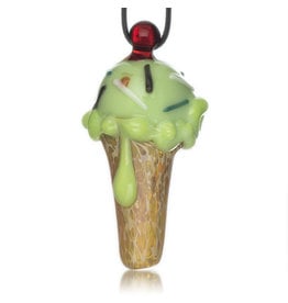 Christina Cody SOLD Glass Pendant MINT Ice Cream Cone Spoon Dry Pipe by Christina Cody