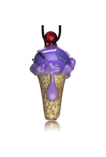 Christina Cody Glass Pendant WILD BERRY Ice Cream Cone Spoon Dry Pipe by Christina Cody