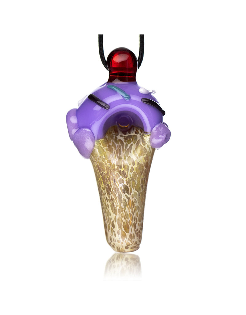 Christina Cody Glass Pendant WILD BERRY Ice Cream Cone Spoon Dry Pipe by Christina Cody