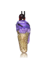 Christina Cody Glass Pendant WILD BERRY Ice Cream Cone Spoon Dry Pipe by Christina Cody