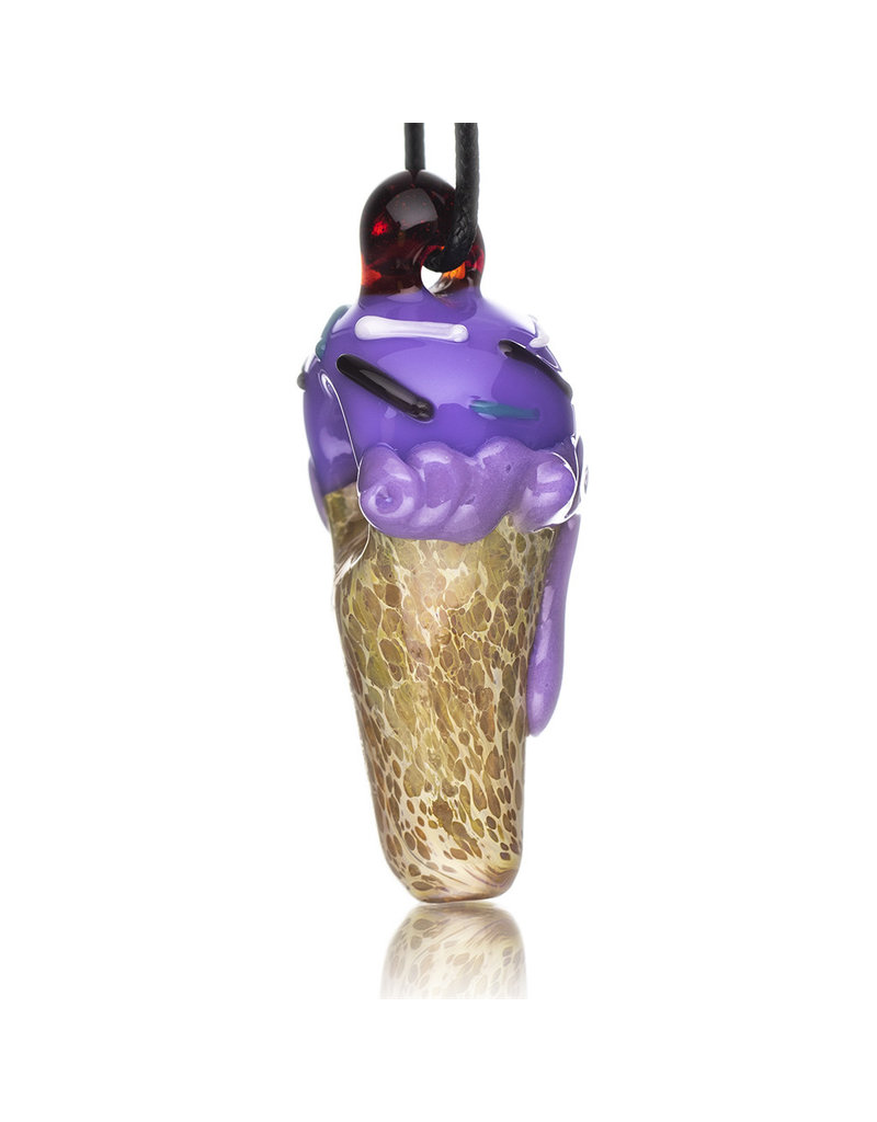 Christina Cody Glass Pendant WILD BERRY Ice Cream Cone Spoon Dry Pipe by Christina Cody