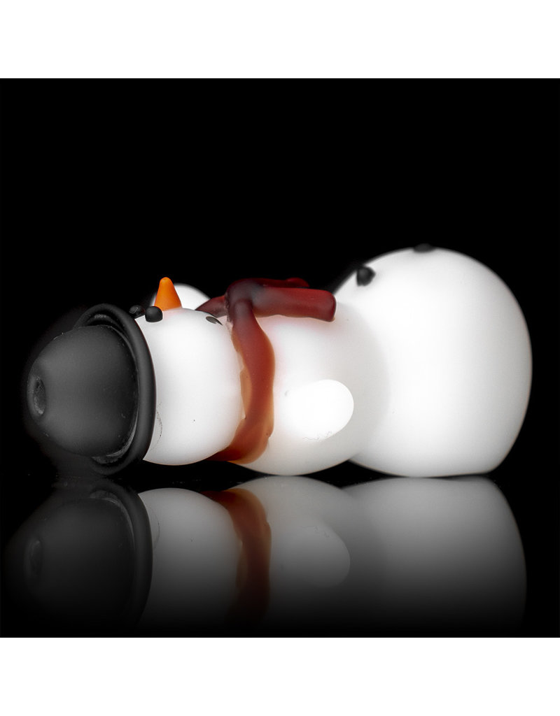 Tammy Baller Glass Pipe DRY Frosted Glass Snowman (A) by Tammy Baller