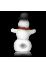 Tammy Baller Glass Pipe DRY Frosted Glass Snowman (A) by Tammy Baller