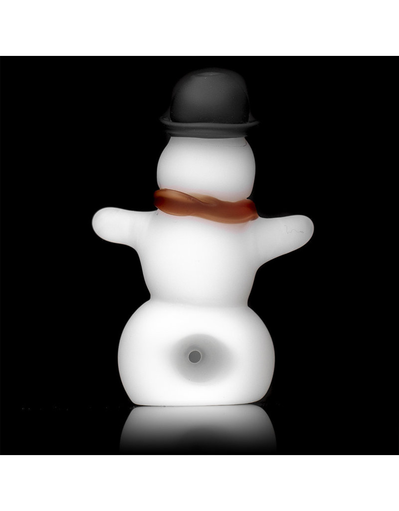 Tammy Baller Glass Pipe DRY Frosted Glass Snowman (A) by Tammy Baller