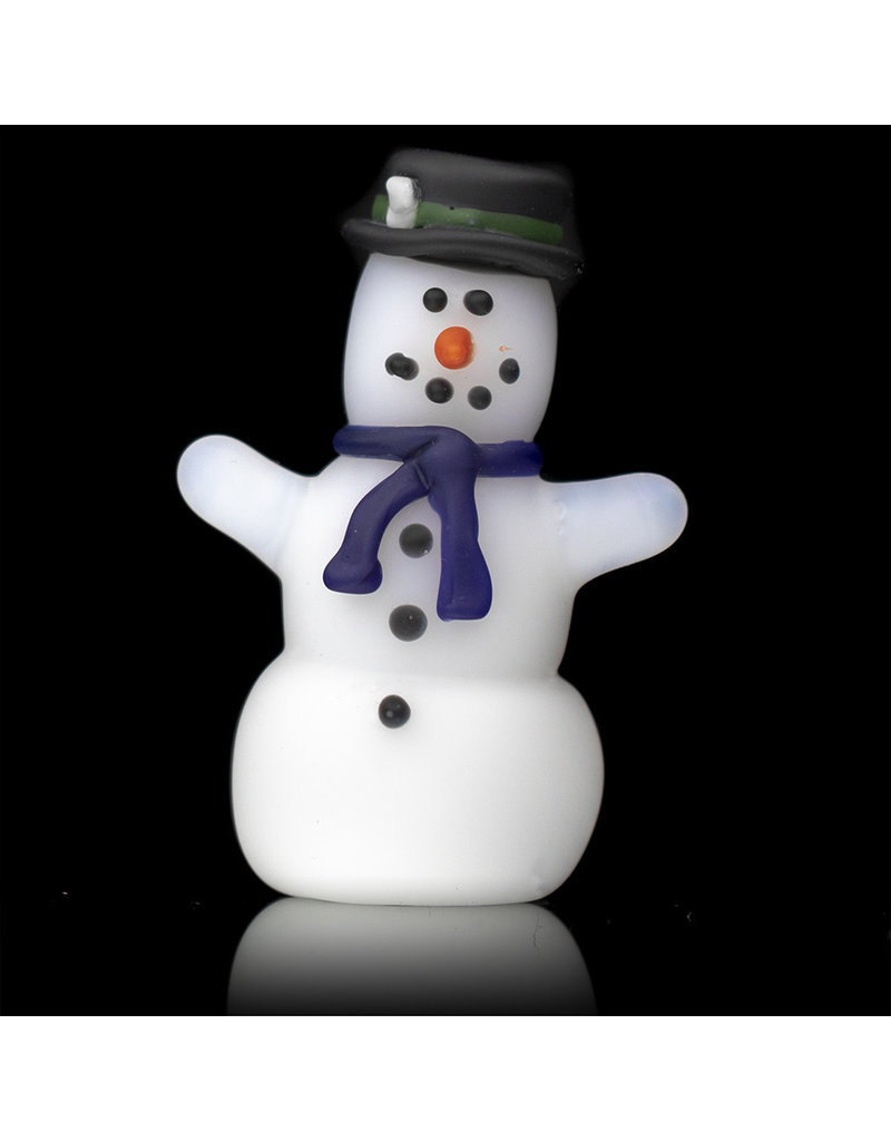 Tammy Baller Glass Pipe DRY Frosted Glass Snowman (B) by Tammy Baller