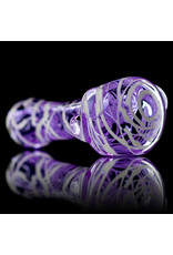 Koy Glass Glass Pipe White Splatter on Translucent Pink by Koy Glass