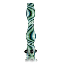 Brickyard Glass SOLD Glass One Hitter Wig Wag Line Worked Chillum (A) by Brickyard Glass