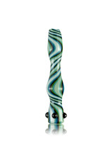 Brickyard Glass Glass One Hitter Wig Wag Line Worked Chillum (A) by Brickyard Glass