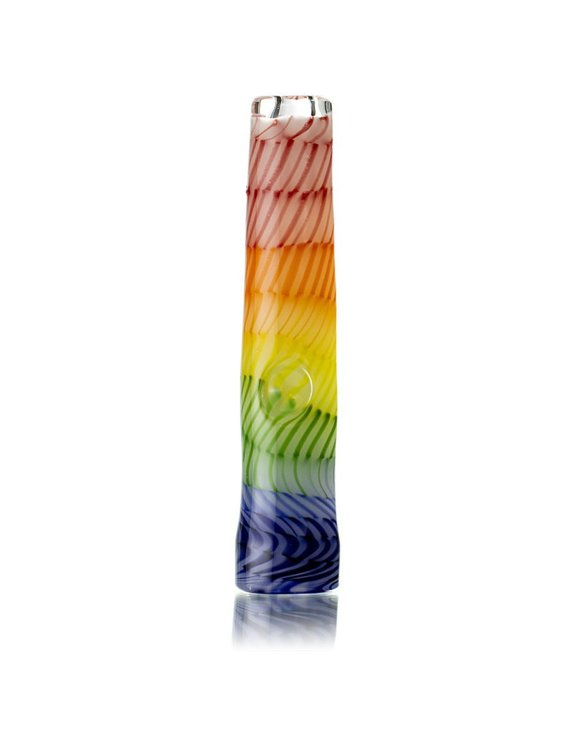 Key Glass Co Glass One Hitter Rainbow Coil Chillum (A) by Key Glass