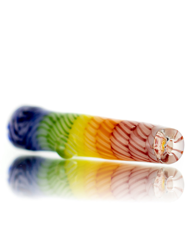 Key Glass Co Glass One Hitter Rainbow Coil Chillum (A) by Key Glass