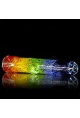 Key Glass Co Glass One Hitter Rainbow Coil Chillum (B) by Key Glass