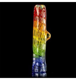 Key Glass Co Glass One Hitter Rainbow Coil Chillum (C) by Key Glass