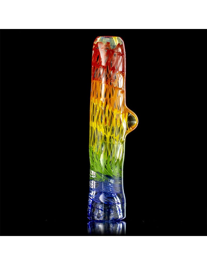 Key Glass Co Glass One Hitter Rainbow Coil Chillum (C) by Key Glass