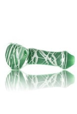 Koy Glass Glass Pipe White Splatter on JADE by Koy Glass