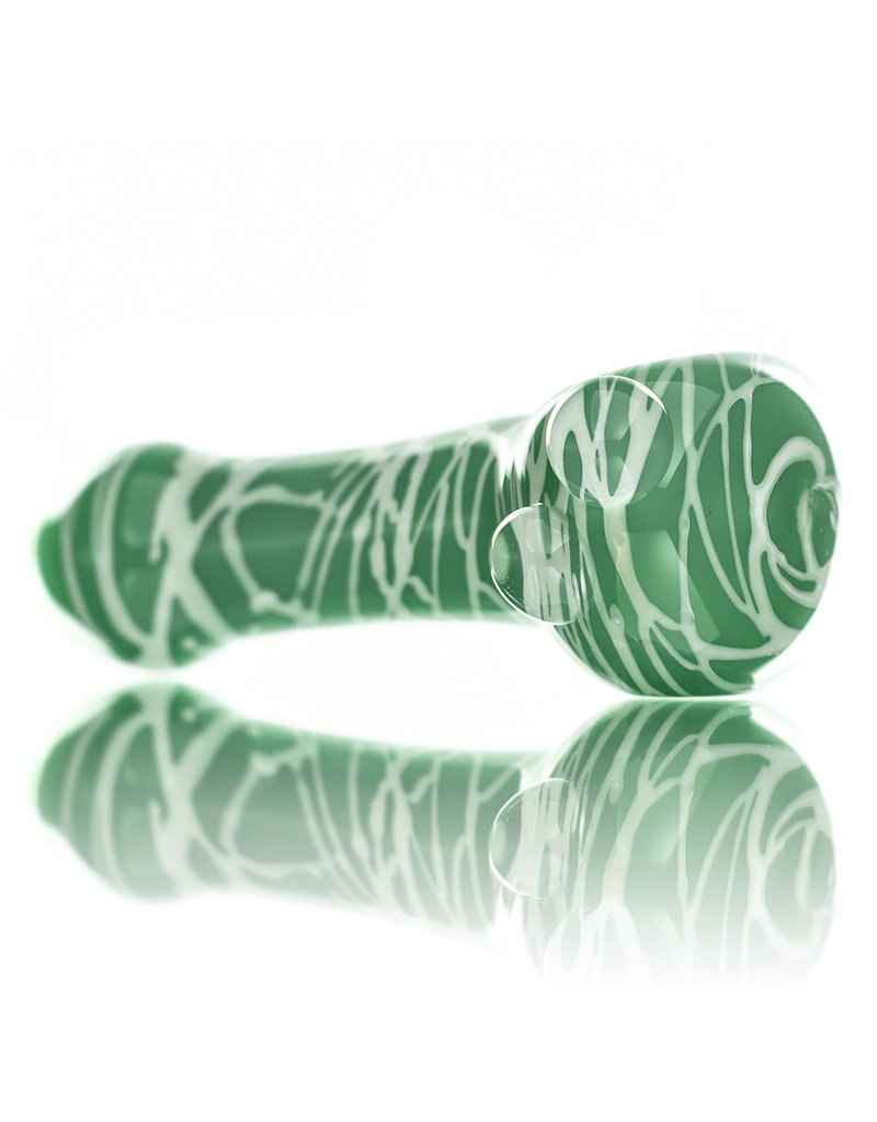 Koy Glass Glass Pipe White Splatter on JADE by Koy Glass