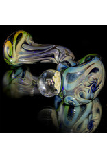 Glass Pipe Zig Zag Pipe COBALT with Fume Accents Glass by Willow