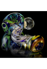 Glass Pipe Zig Zag Pipe COBALT with Fume Accents Glass by Willow