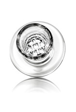 18mm CLEAR Honeycomb Disc Glass Bowl Slide by Blazing Blue Glass