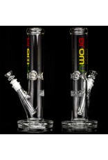 14mm 50x5 12" Tube Water Bong with slide and removable downstem 'RASTA' by Blown Glass Goods