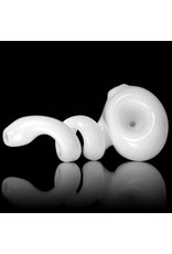 Jeff Beal Glass Pipe dry WHITE Curly Q Pipe by Jeff Beal