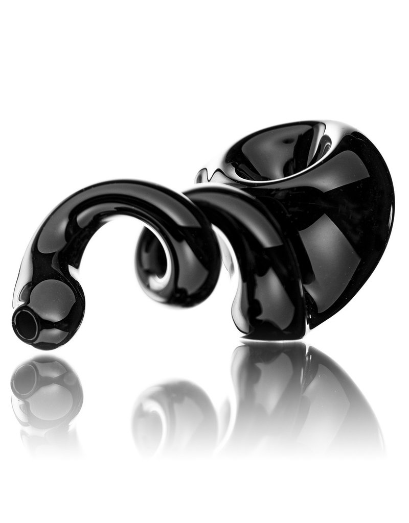 Jeff Beal Glass Pipe dry BLACK Curly Q Pipe by Jeff Beal