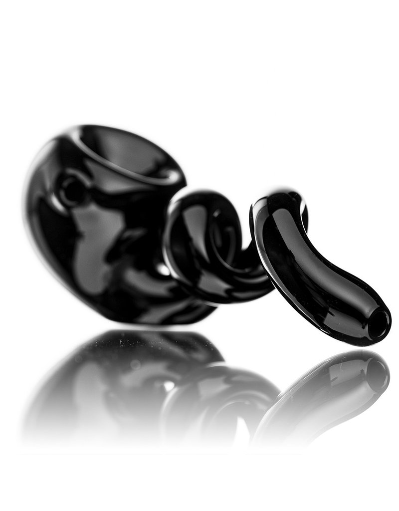 Jeff Beal Glass Pipe dry BLACK Curly Q Pipe by Jeff Beal
