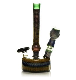 Steve Sizelove SOLD Steve Sizelove Green & Bubbletrap Squat Dab Rig