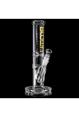 12" 50x5mm Straight Bong with GOLD FOIL Logo Accent, removable downstem and slide by BLOWN Glass Goods
