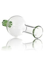 Bubble Carb Cap 30mm Clear w/ GREEN Honeycomb Tip by Blazing Blue Glass