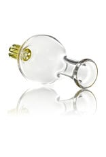 Bubble Carb Cap 30mm Clear w/ YELLOW Honeycomb Tip by Blazing Blue Glass